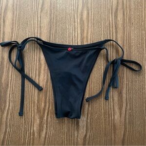 Pure Black Tie Side Frankies Bikinis Collab with PINK Rosemary Bikini Bottom